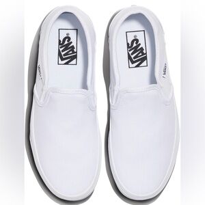 Vans Classic White Canvas Slip-Ons